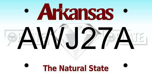 AWJ27A Arkansas License Plate