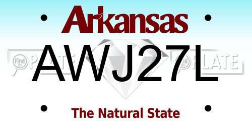 AWJ27L Arkansas License Plate