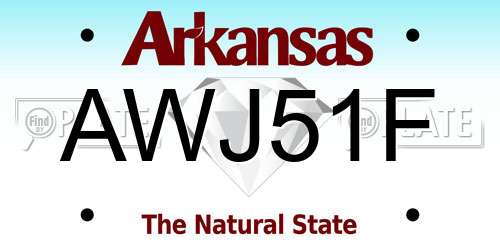 AWJ51F Arkansas License Plate