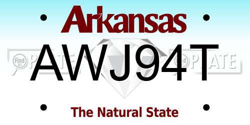 AWJ94T Arkansas License Plate