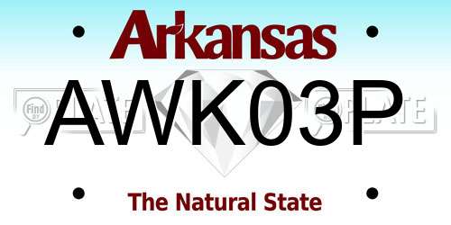 AWK03P Arkansas License Plate