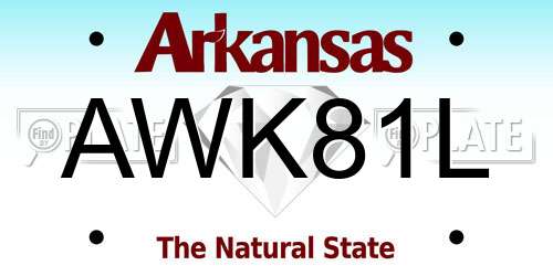 AWK81L Arkansas License Plate