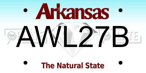 AWL27B Arkansas License Plate