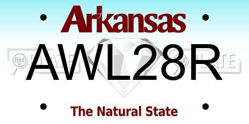 AWL28R Arkansas License Plate