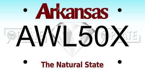 AWL50X Arkansas License Plate