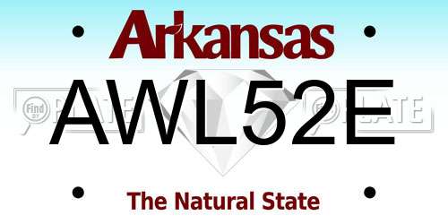 AWL52E Arkansas License Plate