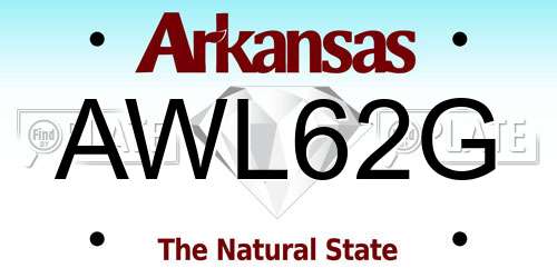 AWL62G Arkansas License Plate