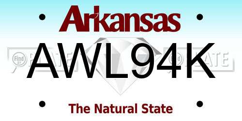 AWL94K Arkansas License Plate