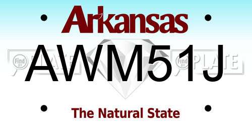 AWM51J Arkansas License Plate