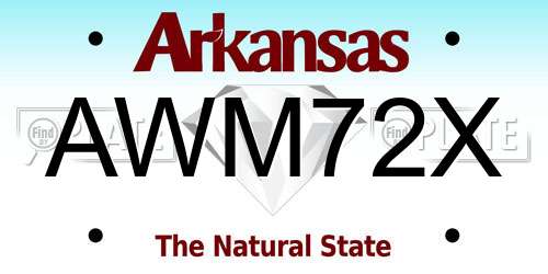 AWM72X Arkansas License Plate