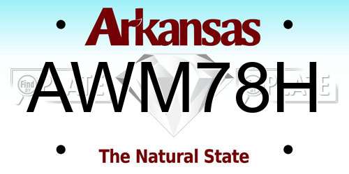 AWM78H Arkansas License Plate