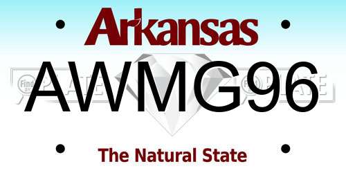 AWMG96 Arkansas License Plate