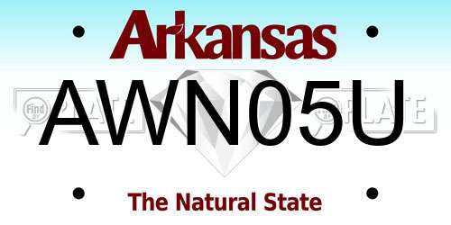 AWN05U Arkansas License Plate