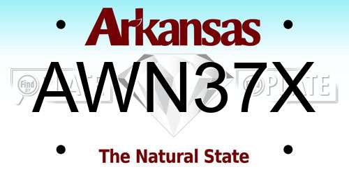 AWN37X Arkansas License Plate