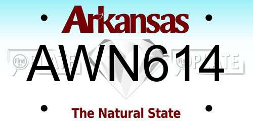 AWN614 Arkansas License Plate