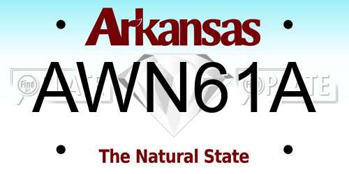 AWN61A Arkansas License Plate