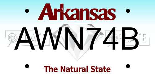 AWN74B Arkansas License Plate