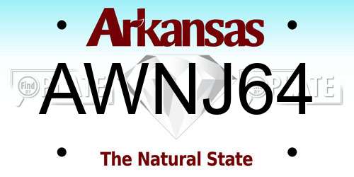 AWNJ64 Arkansas License Plate