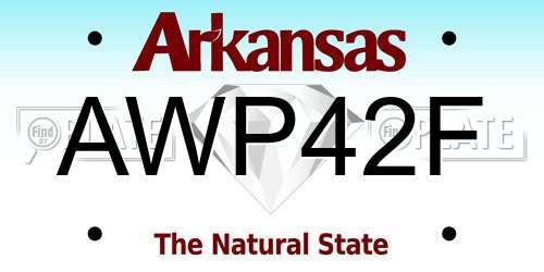 AWP42F Arkansas License Plate