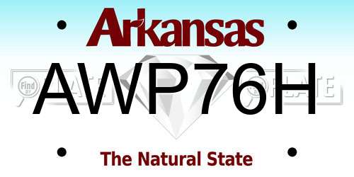 AWP76H Arkansas License Plate
