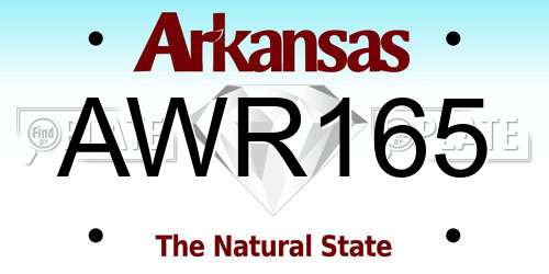 AWR165 Arkansas License Plate