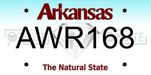 AWR168 Arkansas License Plate