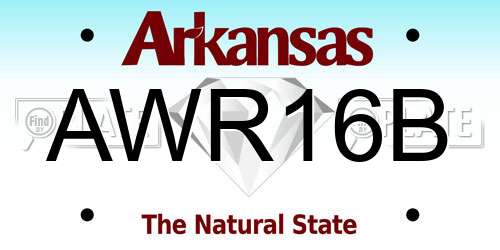 AWR16B Arkansas License Plate