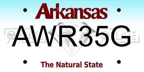 AWR35G Arkansas License Plate