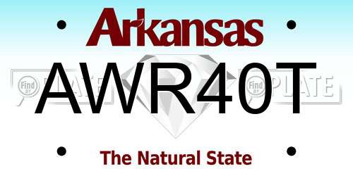 AWR40T Arkansas License Plate