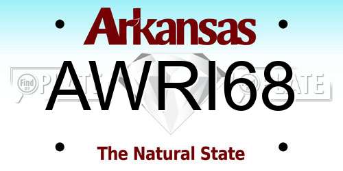 AWRI68 Arkansas License Plate