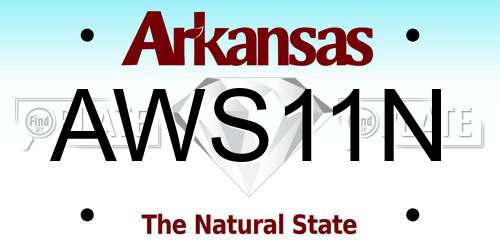 AWS11N Arkansas License Plate