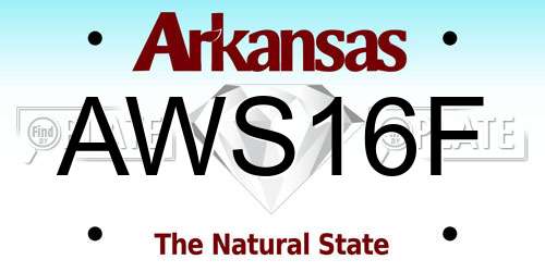 AWS16F Arkansas License Plate
