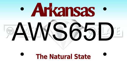 AWS65D Arkansas License Plate