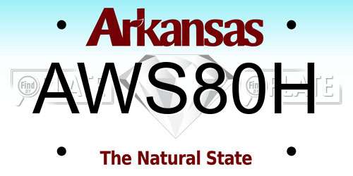 AWS80H Arkansas License Plate