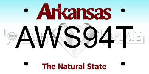 AWS94T Arkansas License Plate