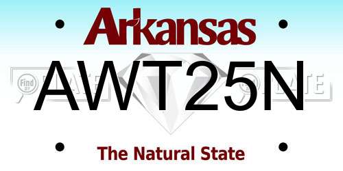 AWT25N Arkansas License Plate