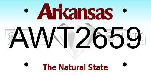 AWT2659 Arkansas License Plate