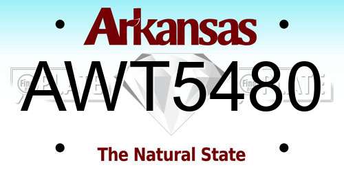 AWT5480 Arkansas License Plate