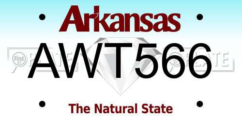 AWT566 Arkansas License Plate
