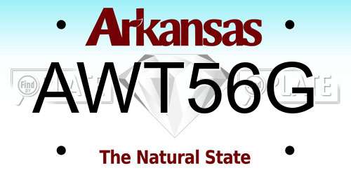 AWT56G Arkansas License Plate