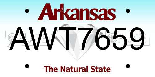 AWT7659 Arkansas License Plate