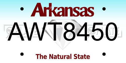 AWT8450 Arkansas License Plate