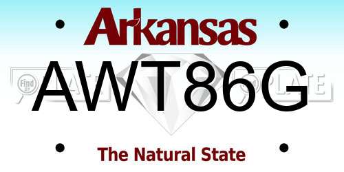 AWT86G Arkansas License Plate
