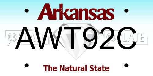 AWT92C Arkansas License Plate