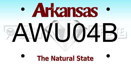 AWU04B Arkansas License Plate
