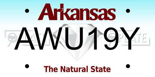 AWU19Y Arkansas License Plate