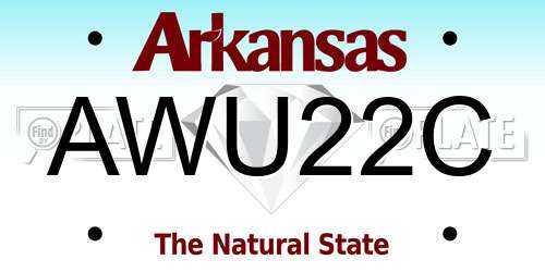 AWU22C Arkansas License Plate