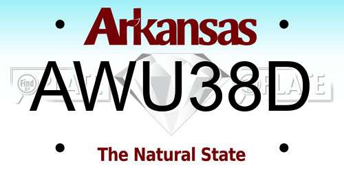 AWU38D Arkansas License Plate