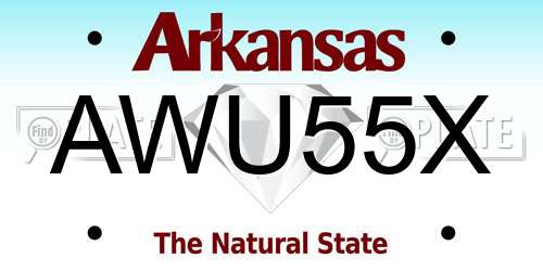 AWU55X Arkansas License Plate