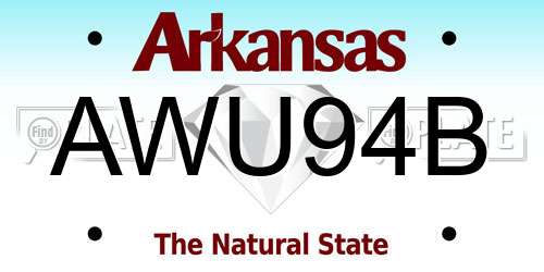 AWU94B Arkansas License Plate
